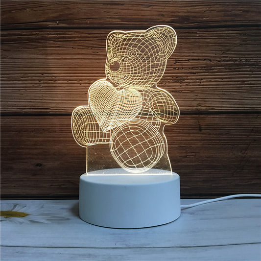 3D Illusion Night Light - Unique LED Lamp for Kids & Home Decor