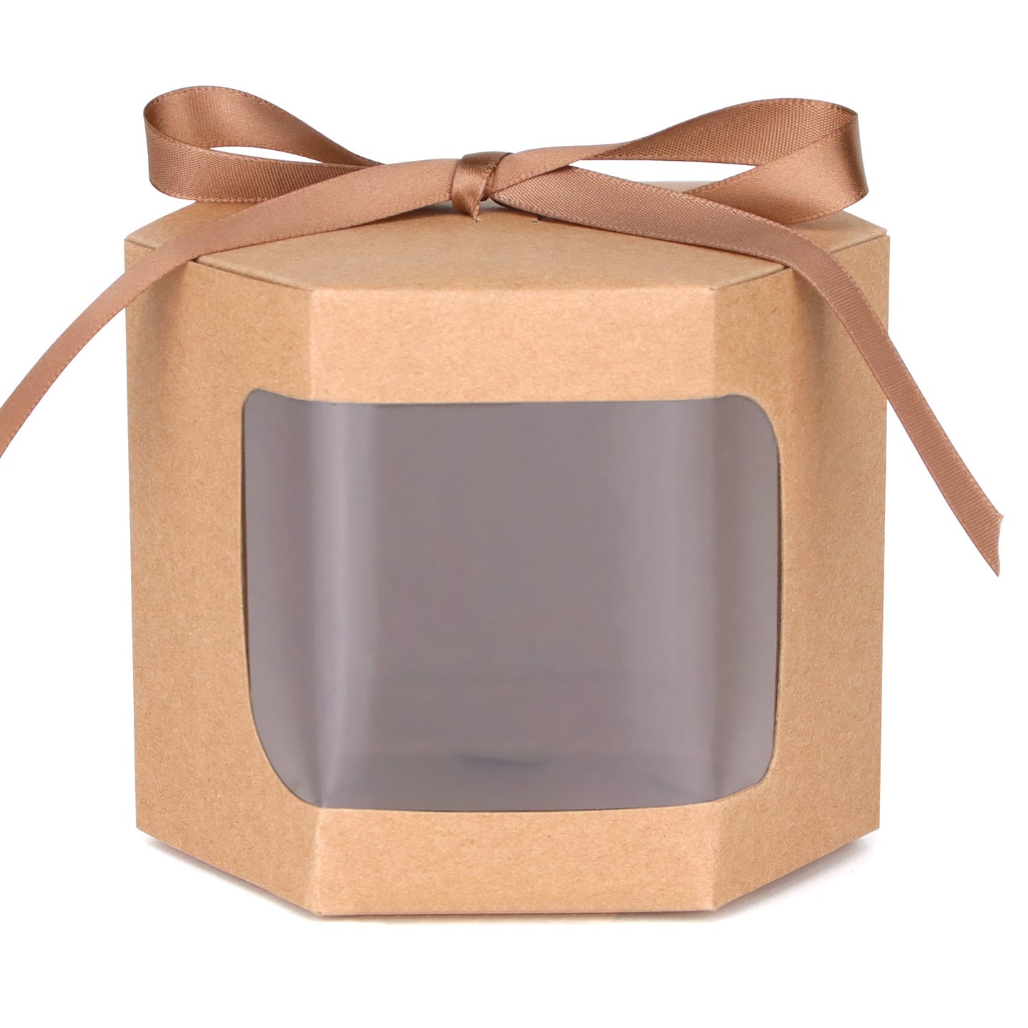 10 Pack Hexagonal Kraft Candy Boxes - Wedding, Party & Gift Packaging